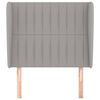 vidaXL Горна табла за легло с уши, светлосива, 103x23x118/128 см, плат