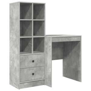 vidaXL Бюро Циментено сиво 105,5 x 50 x 127 см 2 бр.