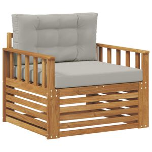 vidaXL Комплект дивани за открито Солидно акациево дърво и полиестер