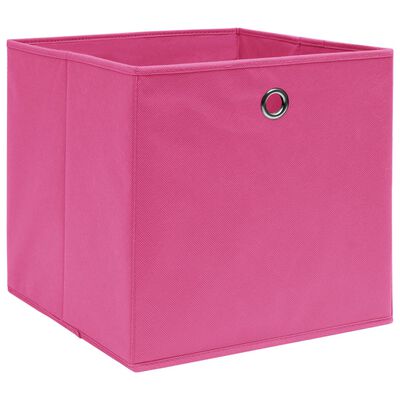 vidaXL Кутии за съхранение, 4 бр, нетъкан текстил, 28x28x28 см, розови