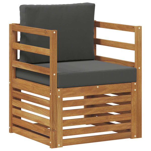 vidaXL Комплект дивани за открито Солидно акациево дърво и полиестер