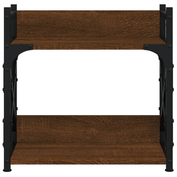 vidaXL Стойка принтер 2 нива кафяв дъб 40x20x40 см инженерно дърво