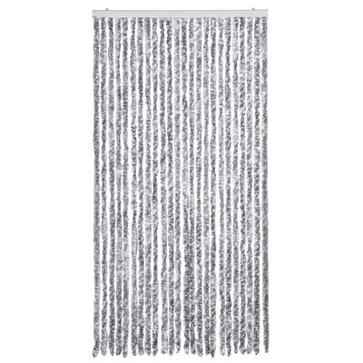 vidaXL Завеса против насекоми, бяло и сиво, 100x220 см, шенил
