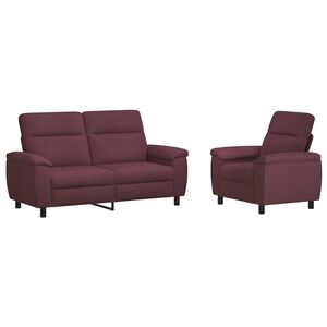 vidaXL Комплект дивани 2 pcs Лилаво Текстил