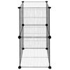 vidaXL Клетка за домашни любимци, 8 панела, черна, 35x35 см, стомана