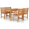 vidaXL Градински комплект за хранене, 5 части, 140x80 см, масивно тиково дърво