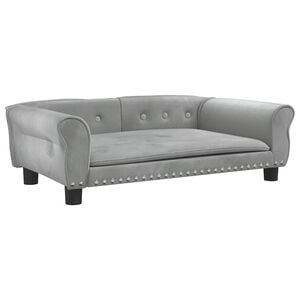 vidaXL Кучешко легло светлосиво 95x55x30 см кадифе