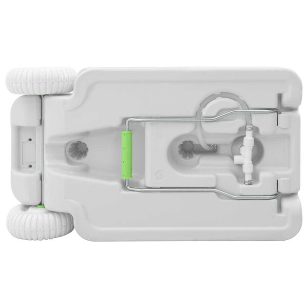 vidaXL Стойка за измиване на ръце с колела за къмпинг Сив