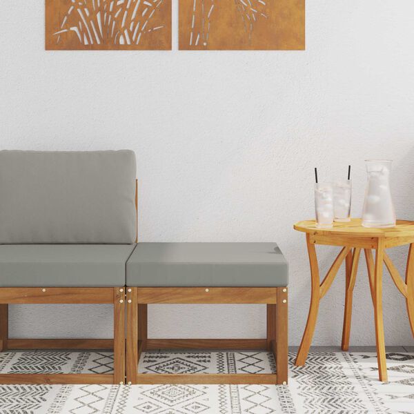 vidaXL Външна табуретка Солидно акациево дърво Естествен