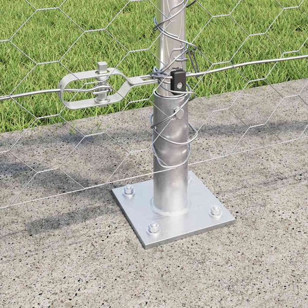 vidaXL Стълб за ограда. Сребрист 100 x 1,2 м (50 мм мрежа) Стомана