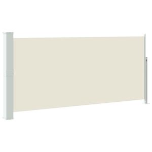 vidaXL Прибираща се странична тента, 140х314 см, кремава