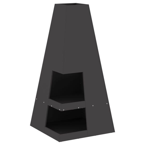 vidaXL Огнище Черно 50 x 50 x 100 cm Стомана