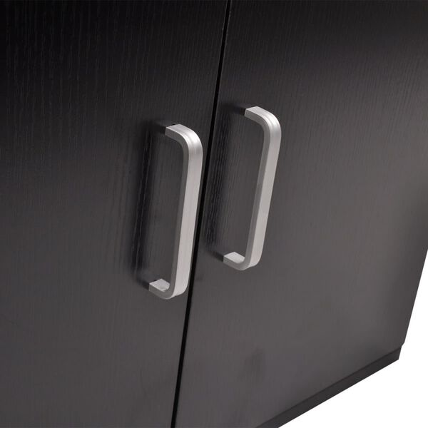 vidaXL Комплект мебели за баня от 3 части и мивка, черен цвят