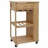 vidaXL Кухненска количка с колела Естествен 47,5 x 36 x 83 см Бамбук