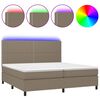 vidaXL Боксспринг легло с матрак и LED, таупе, 200x200 см, плат
