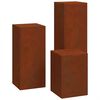 vidaXL Стойка за растения 3 бр. Ръждясало 24 x 24 x 75 см