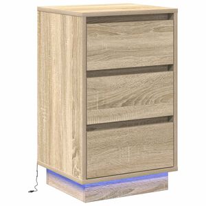 vidaXL Нощен шкаф Сонома дъб 39 x 34,5 x 65 см Инженерна дървесина