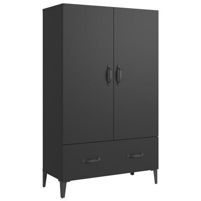 vidaXL Висок шкаф, черен, 70x31x115 см, инженерно дърво