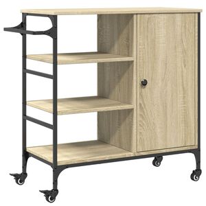 vidaXL Кухненска количка дъб сонома 87,5x38,5x84,5 см инженерно дърво
