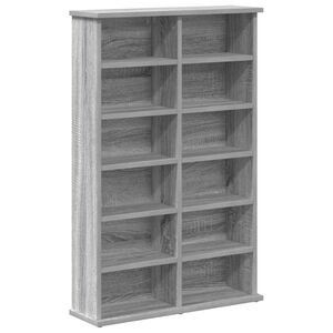 vidaXL Кабинет за CD Сив Сонома 60 x 17 x 92 см Инженерна дървесина
