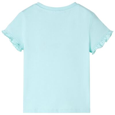 Детска тениска с къс ръкав, светла аква, 92
