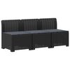 vidaXL Пейка за градина с Cushions във вид на ратан 3-местен ПП