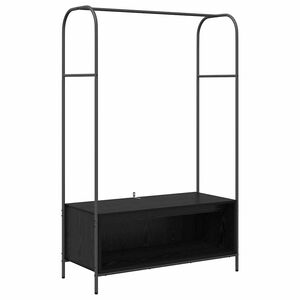 vidaXL Държач за дрехи Черно 100 x 44 x 160 см Инженерна дървесина