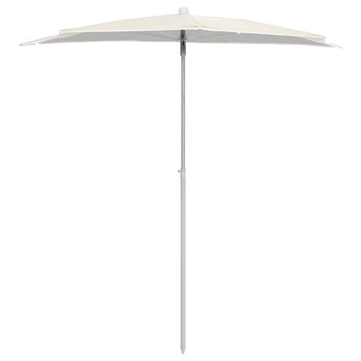 vidaXL Градински полукръгъл чадър с прът 180x90 см пясъчен