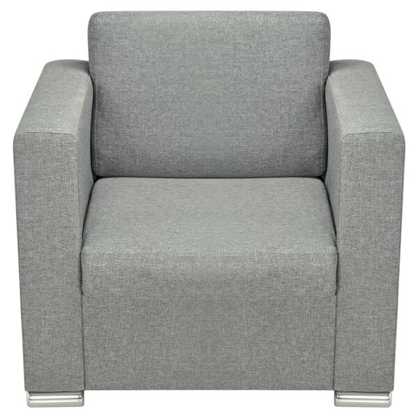 vidaXL Комплект дивани, мека мебел, от три части, светло сиво