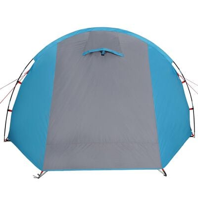 vidaXL Къмпинг палатка тунелна, за 4 души, синя, водоустойчива