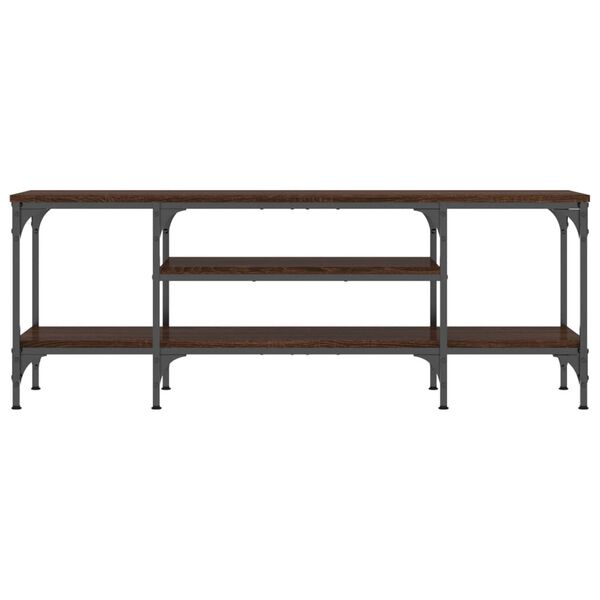 vidaXL ТB шкаф, кафяв дъб, 121x35x45 см, инженерно дърво и желязо