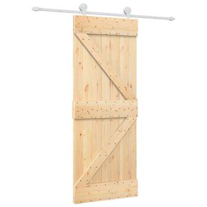 vidaXL Преплъзваща се врата Естествено и бяло 80 x 210 cm