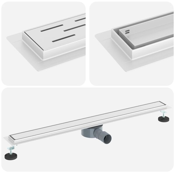 vidaXL Душ канал 2-в-1 с 360&deg; сифони Сребрист 90 cm