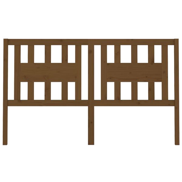 vidaXL Табла за спалня, меденокафява, 156x4x100 см, бор масив