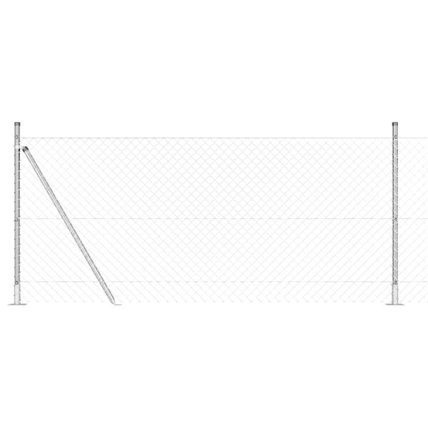 vidaXL Стълб за ограда. Сребрист 25 x 1 м (60 x 60 мм мрежа) Стомана