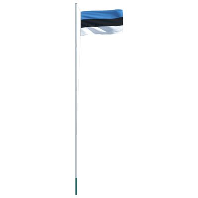 vidaXL Флаг на Естония и алуминиев флагщок, 6,2 м