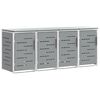 vidaXL Съхранение на контейнер for 4 Bins 240L Неръждаема стомана Сиво