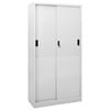vidaXL Офис шкаф с плъзгаща се врата, светлосив, 90x40x180 см, стомана