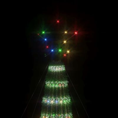 vidaXL Коледна елха светещ конус 275 LED цветна 180 см
