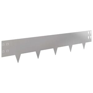 vidaXL Ограда за трева 30 pcs 100 x 20 cm Стомана Сребристо