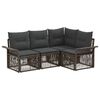 vidaXL Градински Софа Комплект 4 pcs Сиво полиратан