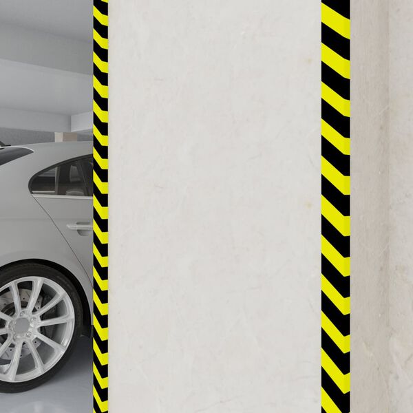 vidaXL Ъглови протектори 2 бр жълто и черно 6x2x101,5 cm PU