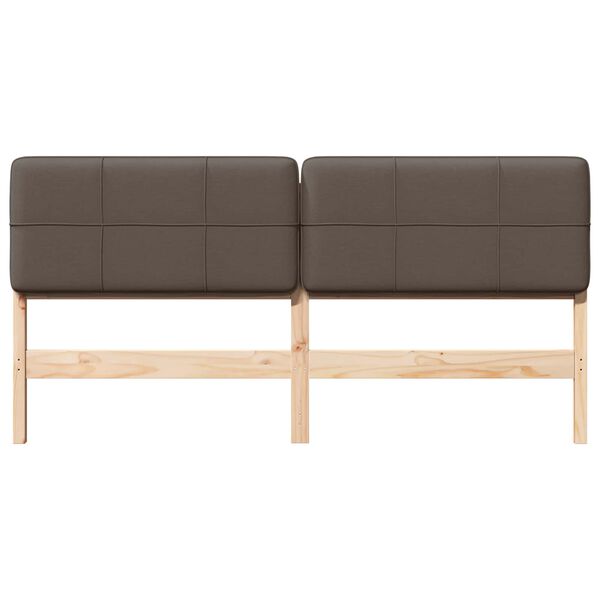 vidaXL Тапицирана табла Кафяво и таупе 200 cm Солидно борово дърво