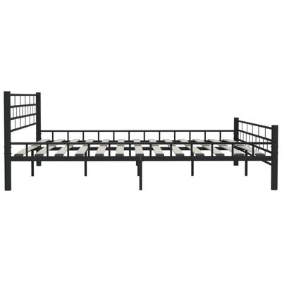 vidaXL Рамка за легло, черна, стомана, 200x200 cм