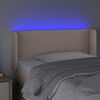 vidaXL LED Горна табла за легло, капучино, 103x16x78/88 см