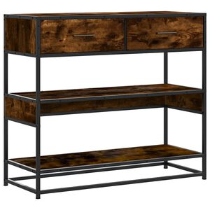 vidaXL Конзолна маса, опушен дъб, 90x35x80 см, инженерно дърво