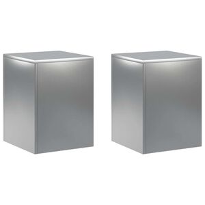 vidaXL Стойка за растения 2 pcs Сребристо 30 x 30 x 40 cm