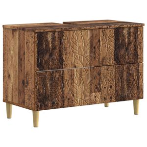 vidaXL Шкаф за мивка в баня DELFT Старо дърво 82 x 41 x 59 см