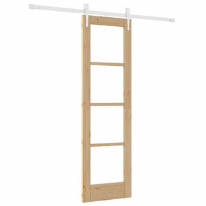 vidaXL Преплъзваща се врата 61 x 198,5 см Естествен