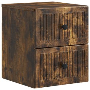 vidaXL Спален шкаф с монтаж на стена Опушен дъб 33 x 34,5 x 40 см